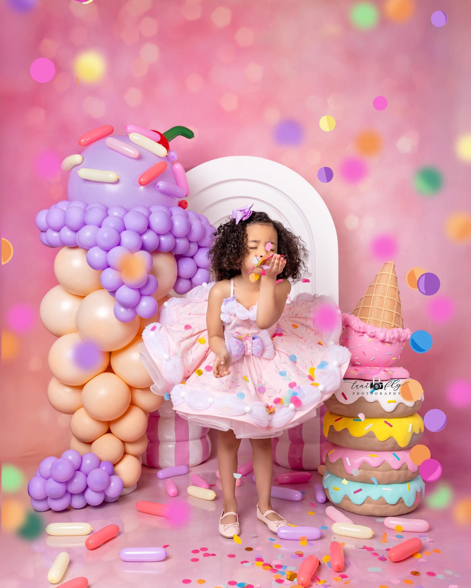 birthday cake dress RTS 9/10 EMBELLISHMENT_Appliqued Mable Asymmetrical Yellow Floral Elegant white buttercream birthday Color:Nude Pink